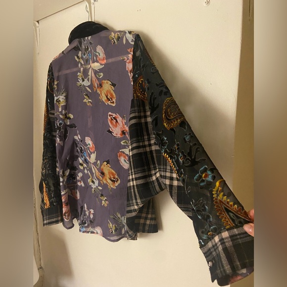 Patch velvet silk button up - Picture 4 of 7